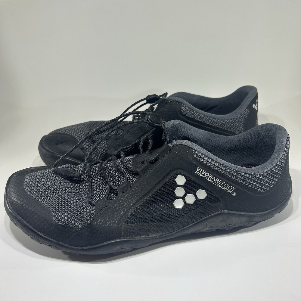 Vivobarefoot Primus Trail Mens 9 Black Barefoot Trail Running Shoes EUR 42 FG